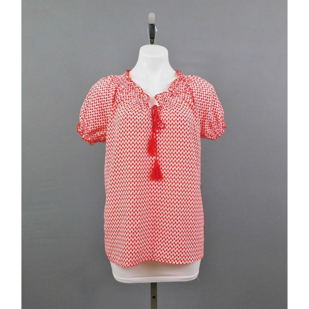 Anne Carson Women Shirt, Size‎ L, Red/White, 100% Polyester